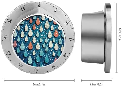 Water Drops Dots Kitchen Timers for Cooking Chef Cooking Timer Clock 60-Minute Visual Timers Indoor Mechanical Accurate Countdown Timer No Batteries Required - Magnetic Backing - Image 2