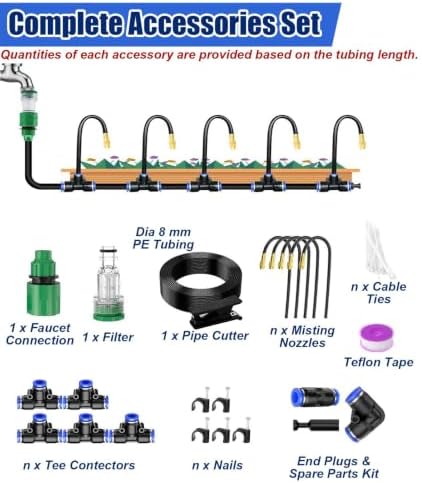 Outside Roof Mist Cooling System with Rotatable Sprinkler, Adjustable Flow - Image 7