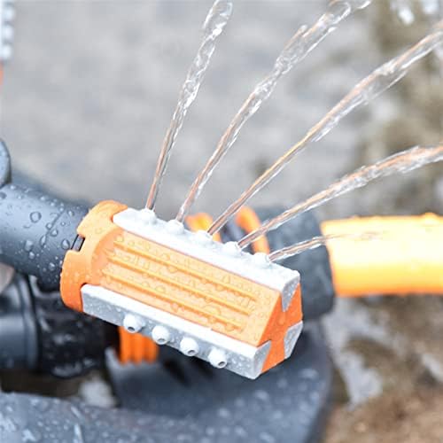 Lawn Garden Sprinkler Garden Sprinkler Automatic Lawn Water Sprinklers for Yard 360 Degree 3- Arm Rotating Sprinkler System TUE88(Orange) - Image 4