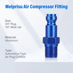 14PCS Type C Air Fittings Connect, 1/4 NPT Aluminum Quick Connect Air Fittings, Automotive Airs Plug & Coupler Set Airs Hose Fitting for Airr Compressor Fitting Kit Aluminum T - Image 7