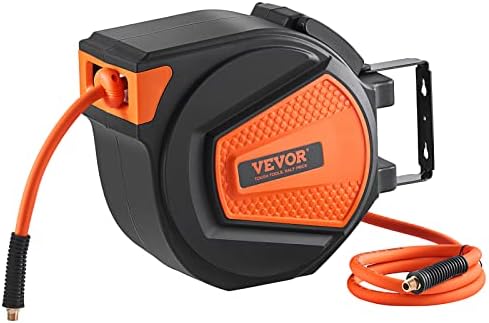 VEVOR Retractable Air Hose Reel 3/8IN x 50FT Hybrid Air Hose Max 300PSI by VEVOR