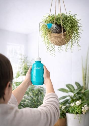 VEOJEIN Longest Spout Plant Watering Squeeze Bottle [16,2", Pack of 2], Watering Can for Hanging Plants, Original Extended Design for Hard-to-Reach Plants Indoor & Outdoor Watering, 15 oz (Teal) - Image 5