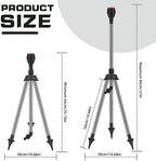 Tripod Sprinklers for Yard, 360 Degree Rotating Lawn Sprinkler, Large Area Coverage, Automatic Rotating Irrigation, Black Plastic & Stainless Steel Rotary Sprinkler - Image 3