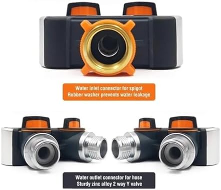 Garden Irrigation Valve Water Tap Splitters Outdoor Tap And Faucet 1/2" 3/4" Water Divider Garden Watering Distributor(2PCS Connector 1) - Image 6