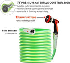 HQMPC Garden Hose 5/8"IDx100' Hose for lawn irrigation Hybrid Hose with Swivel Handle For Garden watring durable Water Hose with Brass Hose Fittings (100 FEET) Light Green - Image 6