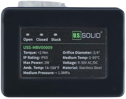 U.S. Solid Motorized Ball Valve- 3/4" Stainless Steel Ball Valve with Full Port, 9-36V AC/DC, 2 Wire Auto Return Setup, Normally Closed (N/C) - Image 3