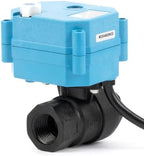 U.S. Solid 1/2” PPE Motorized Ball Valve with US Plug - Plastic Electrical Ball Valve, 2 Wire Auto Return, AC 110~230V, Normally Closed - Image 2