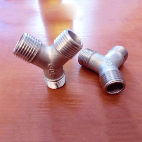 1pcs BSPT Male Y Shape 3 Ways Connector 1/4" 3/8" 1/2" 3/4" 1", Coupler Splicer Splitter 304 Stainless Steel Pipe Fitting Home Garden (Size : 1-1/2") - Image 3