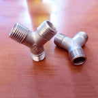 1pcs BSPT Male Y Shape 3 Ways Connector 1/4" 3/8" 1/2" 3/4" 1", Coupler Splicer Splitter 304 Stainless Steel Pipe Fitting Home Garden (Size : 1-1/2") - Image 3