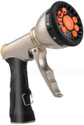Heavy duty metal garden hose sprayer nozzles, 9 types of high pressure manual sprays, zinc alloy body, 3/4" standard connector, soft rubber grip by Unknown