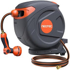 Retractable Garden Water Hose 82ft 1/2 inch, Wall Mounted Hose Reel with Automatic Rewind System, Any-Length Lock & Spray Nozzle for Efficient Yard Work by NEO-TEC