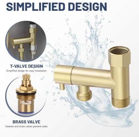Gold Handheld Bidet Sprayer Attachment for Toilet, Brass - Image 4