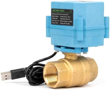U.S. Solid WiFi Smart Motorized Ball Valve 3/4 inch NPT for Water Control & Irrigation, 2 Way Brass Electric Valve, USB Powered, LED Status Indicator, Flow Direction Window, Remote On/Off Control - Image 2