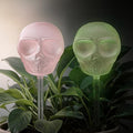 Soilagua 10 oz Glow-in-The-Dark Smiling Cute Skull Glass Plant Watering Globes, Halloween Goth Water Bulbs, Gothic Plant Self Watering Devices, Self Watering Planter Insert Plant Waterer, 2 Pack by SoilaguaDirect