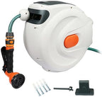 Auto Retractable Water Hose Reel, Wall Mounted Automatic Rewind Water Reel, Heavy Duty Retractable Hose Reel with Spray Nozzle for Car Wash Workshop Cleaning (30m) by Unknown