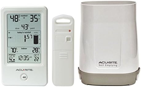 AcuRite (01089MCB) Self-Emptying Wireless Rain Gauge with Storm Alerting by AcuRite