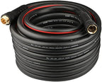 Hybrid Garden Hose 5/8 IN. x 75 FT, Heavy Duty, Lightweight, Flexible with Rotatable Grip Handle and Solid Brass Fittings, Gray+Red by EADUTY