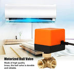 Brass Motorized Ball Valve DN15 3 Way Electrical Valve for Air Conditioner, Made of Brass, Energy, Saving, Compact Design, No Leakage, G1 or 2 - Image 2