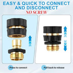 Quick Connect Hose Fittings Male and Female Set, 3/4 Inch Aluminum Garden Hose Fitting Quick Connector with Rubberized Grips, Water Hose Connector for Garden (8 Set) - Image 6