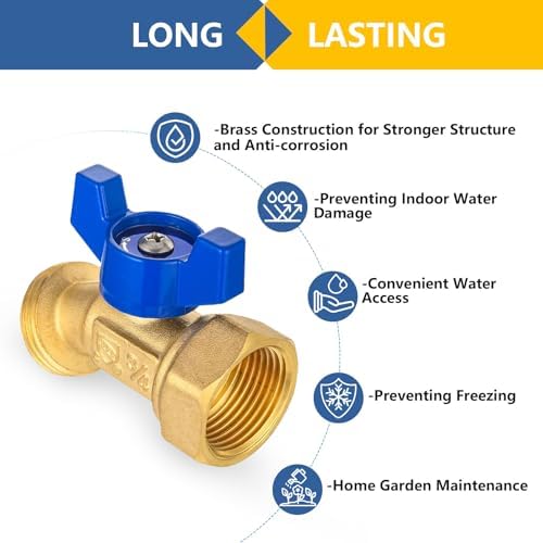 Outdoor Garden Spigot,1/4 Turn Sillcock Hose Bibb Faucet/Valve,3/4" Female NPT Inlet x 3/4" Male GHT Threaded Garden Hose Outlet/Connector(30Pack,Blue)(SILLCOCK042-30Pack) - Image 3