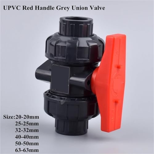 Expandable Garden Hose Repair Kit 15PCS Grey Hose Connector with Double Union Ball Control Red Valve, Garden Watering Irrigation System Water Pipe Fittings(Inner Dia 40mm) - Image 2