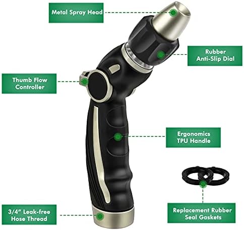 RESTMO Garden Watering Combo, Heavy Duty Hose Sprayer | Metal Hose Wand | High Pressure Hose Nozzle, Thumb Flow Control, Quick Connect Fittings Included, Easy to Reach Anywhere in Garden & Lawn - Image 6