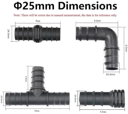 16mm 20mm 25mm PE Pipe Barb Connectors Tee Elbow Straight End Garden Water Drip Irrigation Hose Reducer Splitter Fitting(End Plug,25MM-20 PIECES) - Image 4