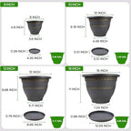 Usocik 12 Inch Pots for Plants, 4 Pack, Gold Plaid - Image 4
