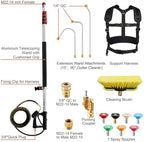 Telescoping Pressure Washer Wand 24 ft Power Washer Extension Wand Aluminum Pressure Washer Extension Wand 24 Feet with Brush Head, Gutter Cleaner, 7 Spray Nozzle Tips, 2 Hose Adapters, Support Belt - Image 7