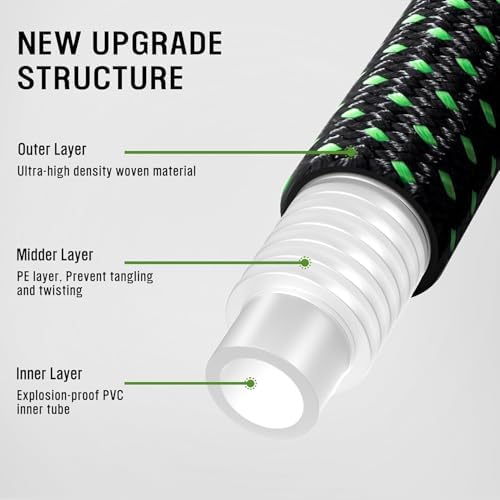 HBlife 150ft Garden Hose, Non Expandable Garden Hose with 10 Function Sprayer Nozzle, Flexible Lightweight Water Hose for Yard, Lawn, Car Wash and Outdoor - Image 4