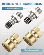2PCS Airless Paint Sprayer Quick Connect Coupler for Most Airless Sprayers and High-Pressure Hoses, 1/4" Stainless Steel Hose Fitting，Leak-Free, Quick Connection - Image 4