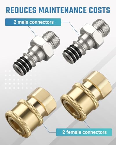 2PCS Airless Paint Sprayer Quick Connect Coupler for Most Airless Sprayers and High-Pressure Hoses, 1/4" Stainless Steel Hose Fitting，Leak-Free, Quick Connection - Image 4