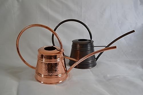 Hammered Copper Watering Can for Outdoor & Indoor Plants Long Spout House Flowers Garden Care (Copper) - Image 3