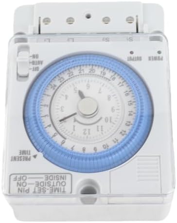 Mechanical Timer 24 Hours, Automatic Low Power Consumption Time Switch for Water Heaters Breeding Garden, 100-240VAC, 24H Programmable with 300mAh Battery - Image 2