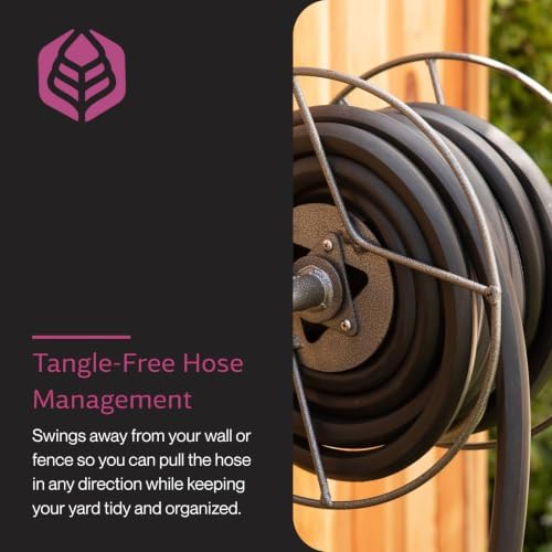 Yard Butler Wall Mounted Swivel Hose Reel, 90°, 75ft - Leakproof Hose Storage Solution - Durable Powder Coated Steel Construction - Rust Resistant Outdoor Watering Accessory - Tangle-Free Operation - Image 3