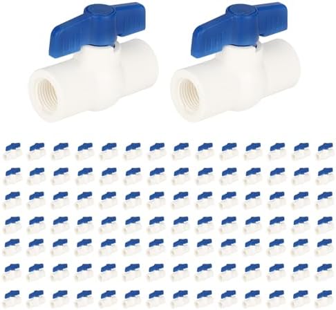 (Pack of 100) EFIELD 1/2 Inch PVC Ball Valve (FPT Threaded), Schedule 40, FPT x FPT Threaded For Residential, Commercial, Agricultural and Light industrial Applications,(PVC010-10-100PCS) by EFIELDPEXTUBING