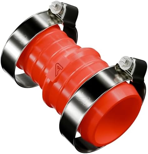 PVC Barbed Straight Pipe Reducer - Corrugated Hose Reducing Joiner & Coupling Adapter Fitting(Red,76mm to 63mm (3" to 2 1/2")) - Image 3