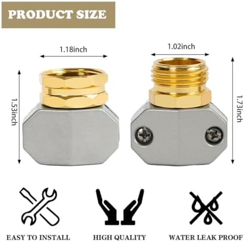 Garden Hose Repair Kit, Male Female Hose End Repair Fittings - Image 3