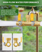 Hose Splitter 2 Way, Heavy Duty Brass Garden Hose Splitter - Image 5