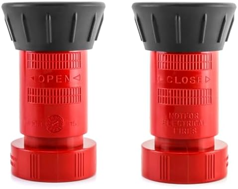 QWORK Fire Hose Nozzle, 4 Pack 1-1/2" Heavy Duty NPSH/NPT Thermoplastic Constant Flow Fog Nozzle, Brass and Polycarbonate, 100 Psi - Image 4