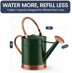 Gardenised 1-Gallon Steel Watering Can with Precision Long Spout Head for Controlled and Shower Watering Ideal for Indoor & Outdoor Plants Flowers & Houseplants, Green - Image 2