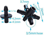 Xiaochen Sprinklers Watering Pipe Fittings Drip Irrigation 4-Way Cross-Connector Dripper 5-Way Cross-Diverter Drip Arrow Adapter 3/8 Barb Connector 50 Pieces (Color : Black) - Image 2