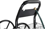VINGLI 300FT 5/8in Garden Hose Reel Cart, 4-Wheel Portable Residential Hose Reel Cart, Hose Guide System with Storage Basket, Rust Resistant, for Family Yard, Garden and Farm (Black) - Image 7