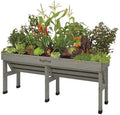VegTrug Wall Hugger, Grey Wash, Medium 1.8m - Cedar Wood Raised Garden Bed -Outdoor Space-Saving Vegetable and Herb Planter Box for Balcony, Patio, Courtyard Gardening by VegTrug