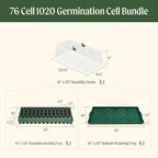 Vego garden Germination Cell Bundle 10" x 20" 76 Cells Stackable Seed Starter Germination Tray with Seedling Humidily Dome and 10" x 20" Bottom Watering Tray - Image 2