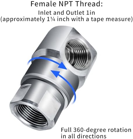 1 Inch FXF Heavy Duty Hose Reel Swivel with Grease Zerk - Hose Reel Parts Fitting with ISO 9001 Certification - Ideal for Home and Industrial Steel Hose Reels - Genuine Super Swivel - Image 3