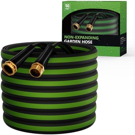 Garden Hose 50 FT, Non-Expanding Water Hose, Lightweight Flexible, Kink-Resistant & Burst-Resistant, High Pressure Garden Hose for Lawn, Garden, Car Wash & Outdoor Cleaning by lumomo