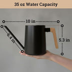 Metal Small Indoor Watering Can with Long Spout & Real Wood Handle, 35oz - Image 6