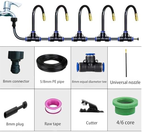360 Curved Garden Automatic Irrigation System, Automatic Drip Irrigation Kits, Universal Spray Kit for Garden, Plant Watering System (65.6 FT) - Image 5