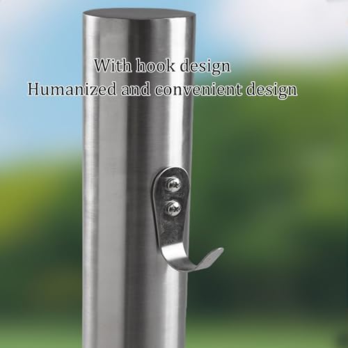 Freestanding Outdoor Vertical Garden Water Column Faucet - 304 Stainless Steel Hose Holder & Water Hydrant Fountain for Parks, Lawns, Restrooms (80cm/31.5in, Square) - Image 5